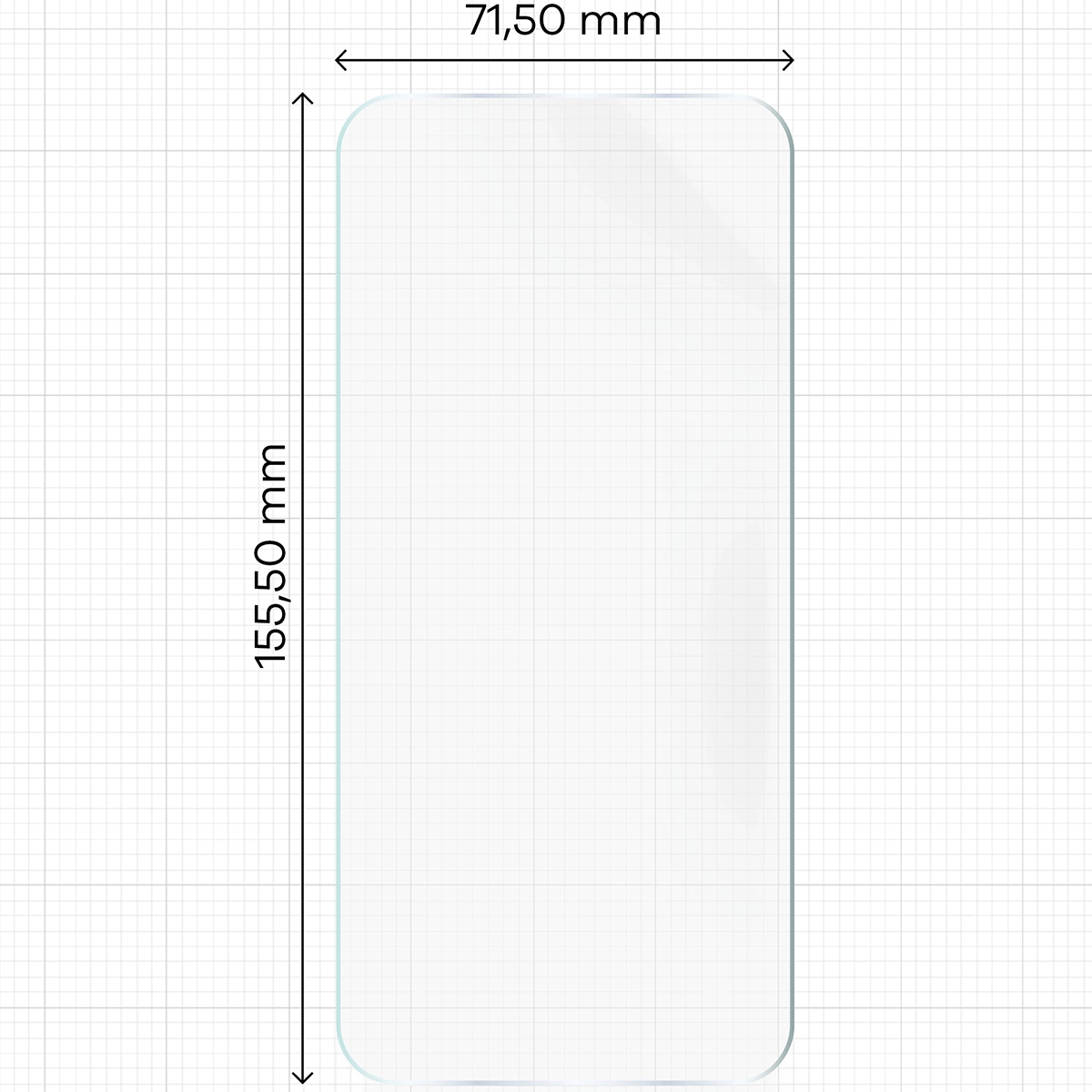 Miarka z wymiarami dla folii hydrożelowej Bizon Film Hydrogel Front Duo do Honor 400 Lite 5G
